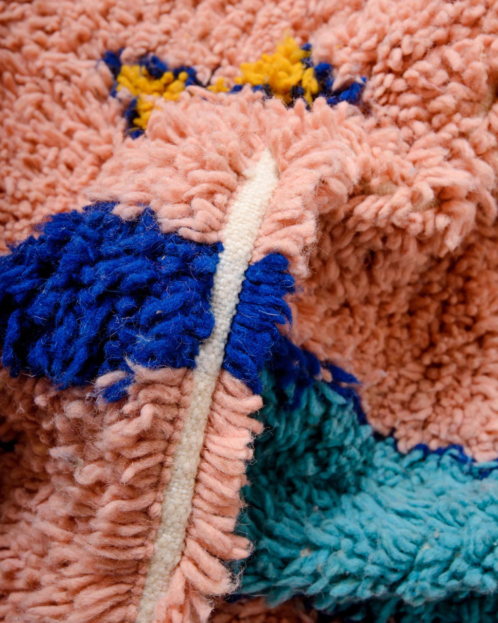 Handmade Moroccan Berber Rug: Colorful Boujaad Wool Rug