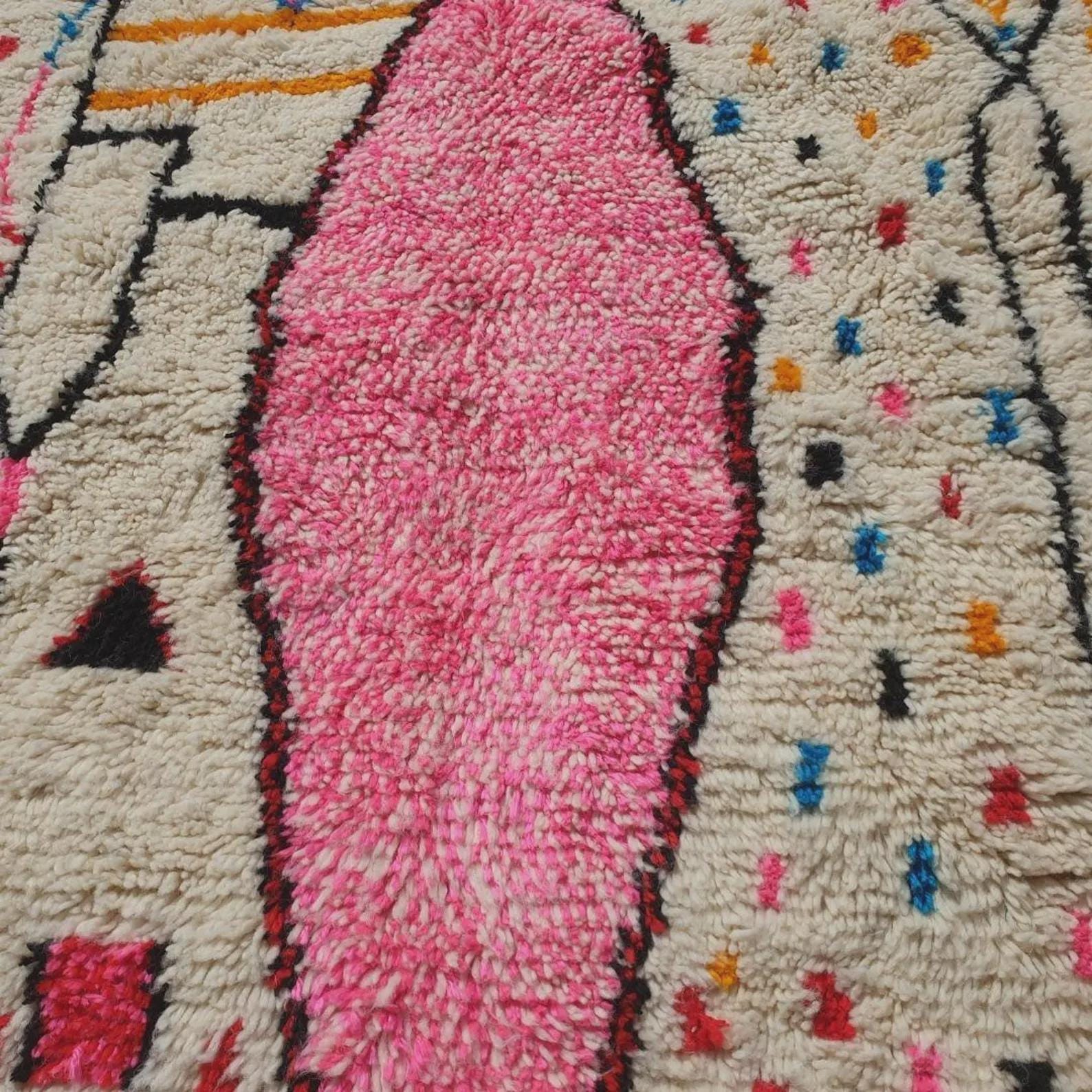 Handmade Azilal Berber Rug: Abstract Multicolored Moroccan Carpet