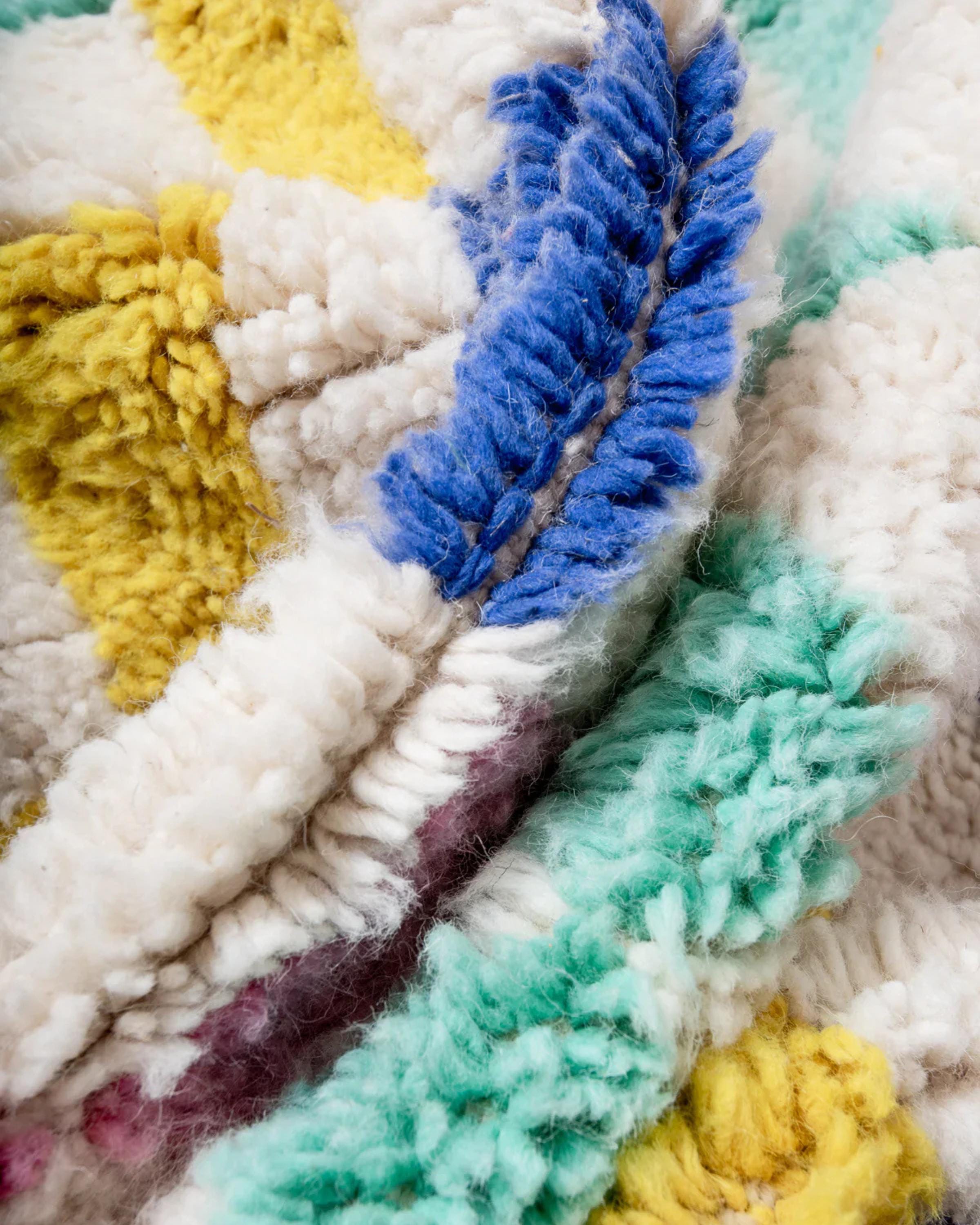 Handmade Black Grid Moroccan Rug: Creamy Wool Beni Ourain Style