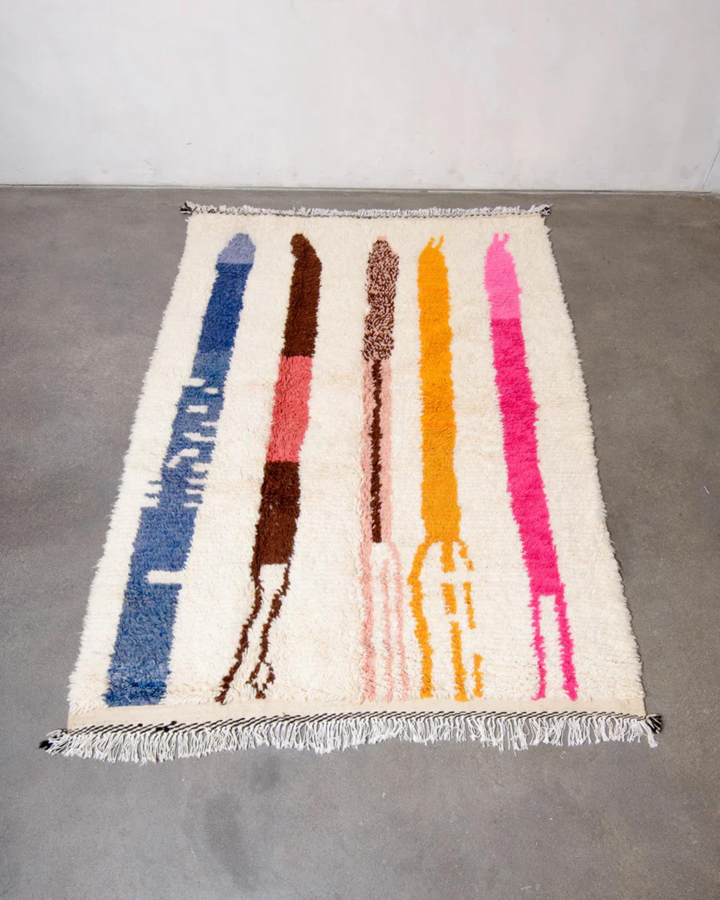 Handmade Beni Ourain Berber Rug: 8x10 Moroccan Wool Carpet