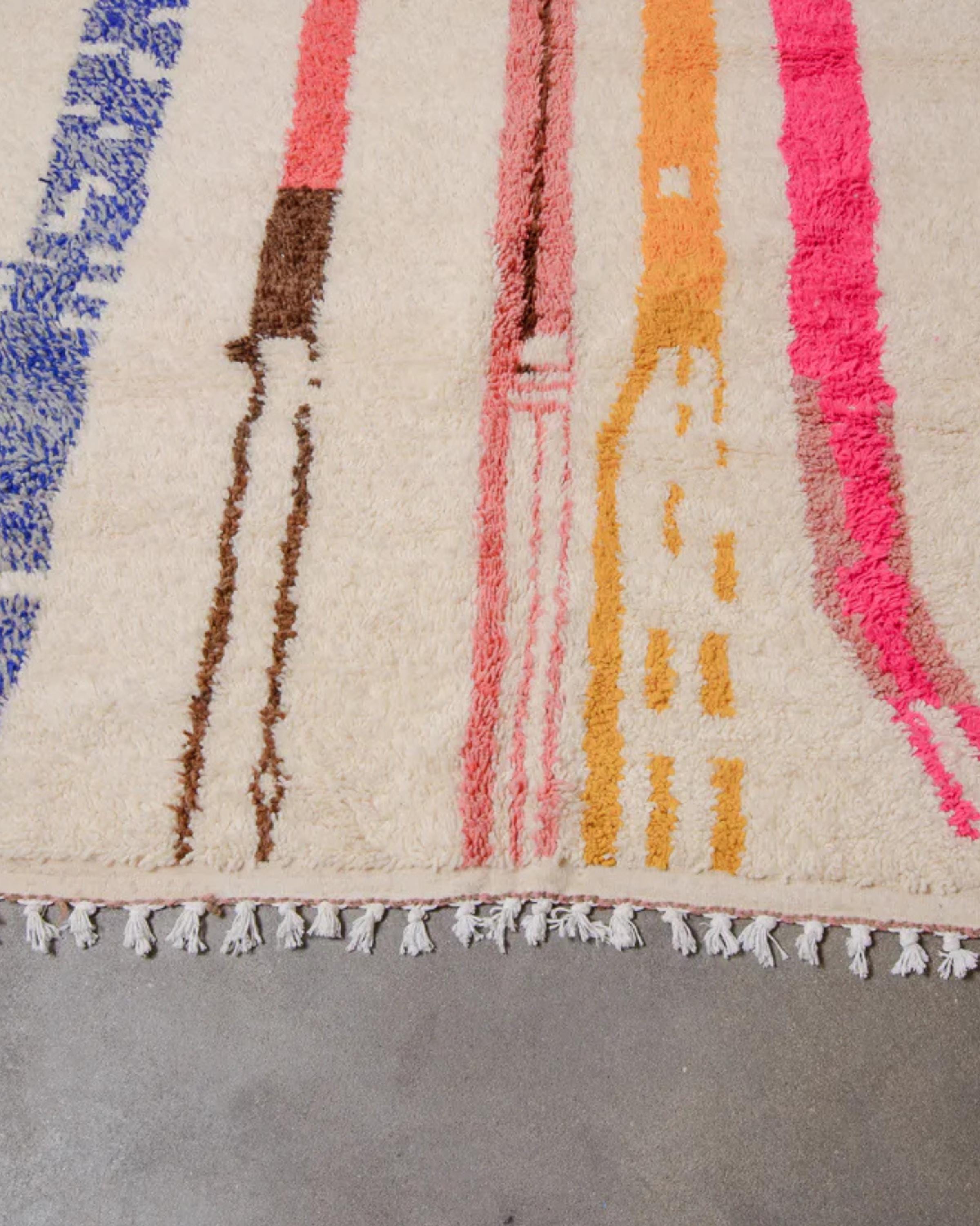 Handmade Wool Moroccan Rug: Shaggy Berber Tribal Rug