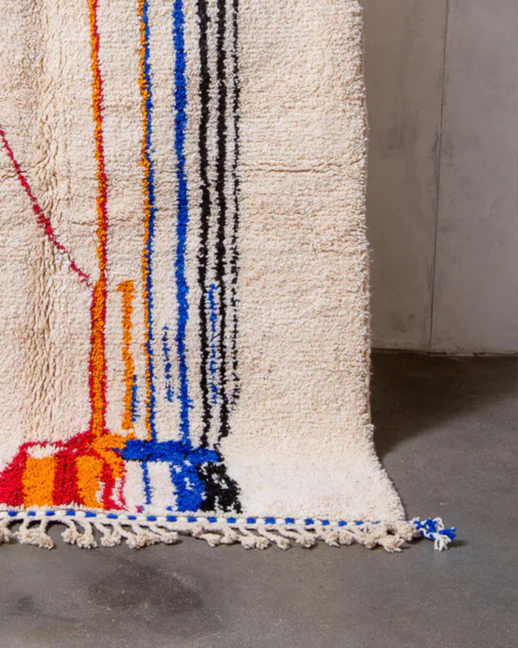 Handwoven Argyle Berber Rug: Cream Wool Moroccan Carpet