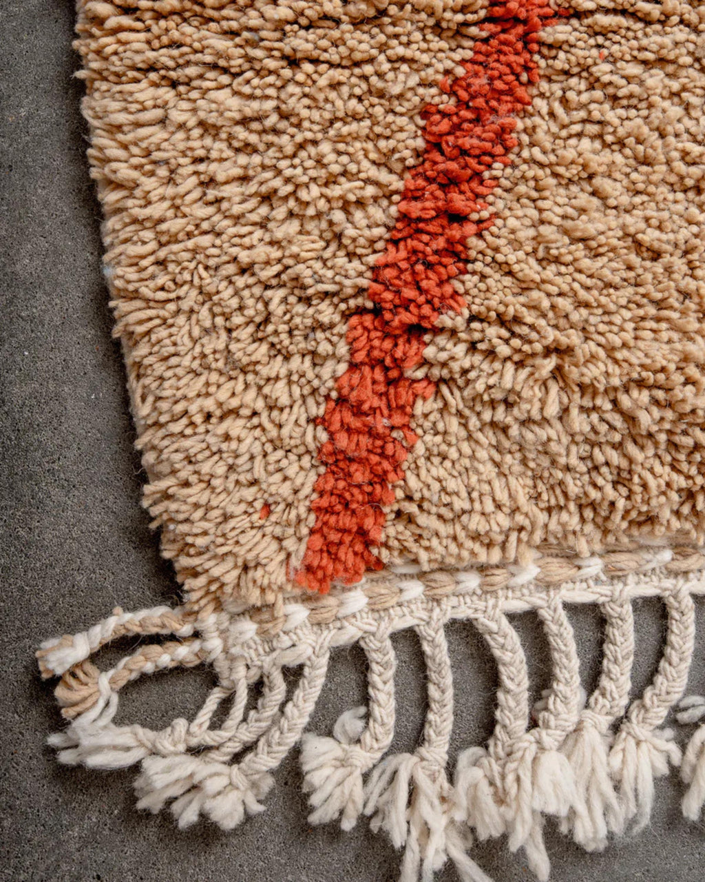 Handwoven Brown and Blue Moroccan Wool Rug: Berber Azilal Design