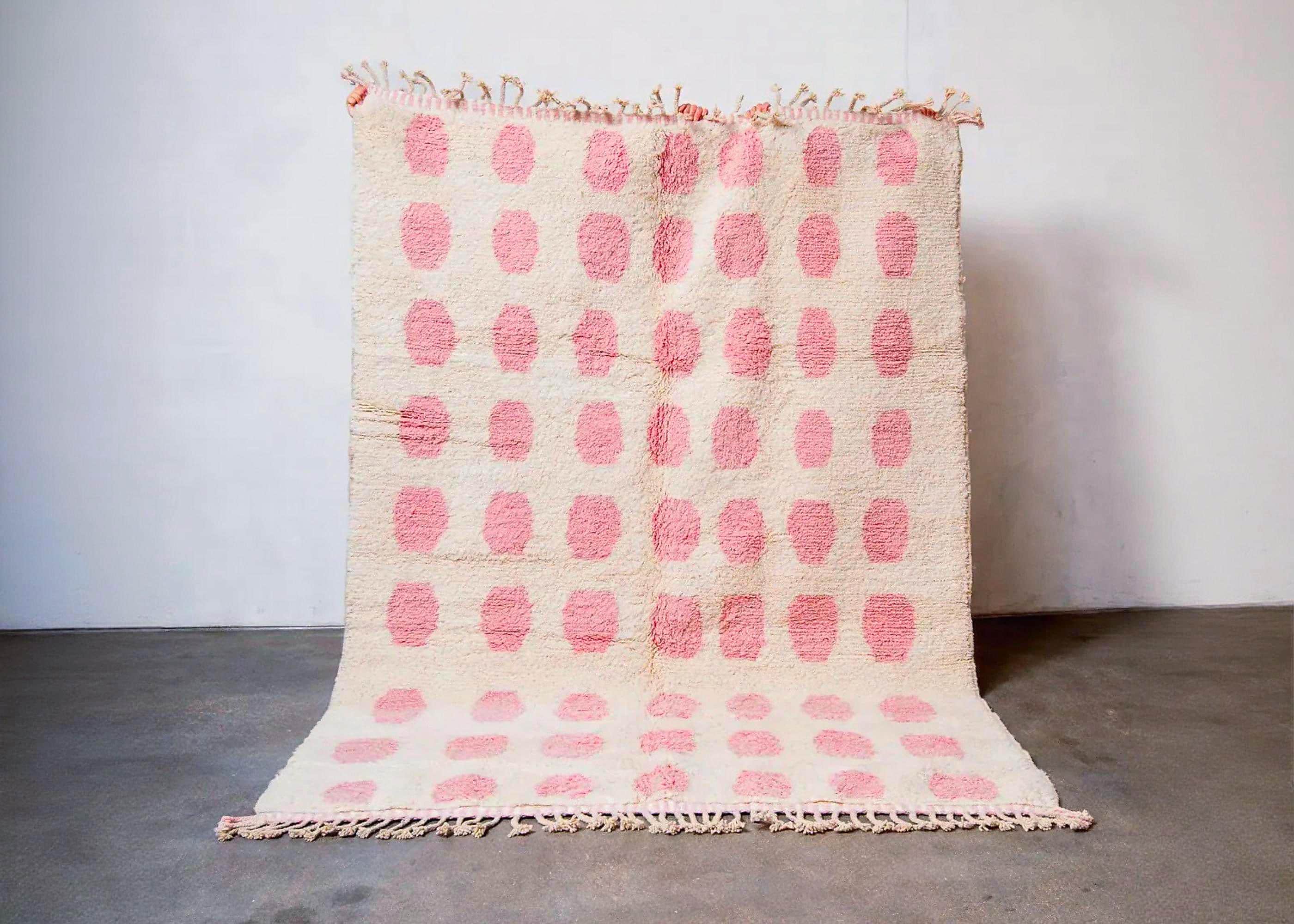 Handmade Pink Moroccan Kilim Rug: Berber Wool Rug