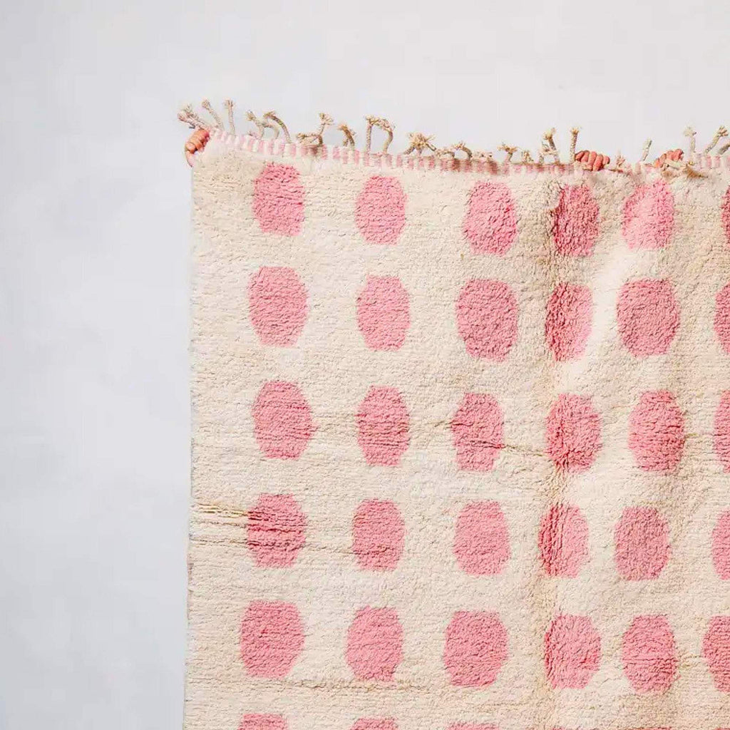 Handmade Pink Moroccan Kilim Rug: Berber Wool Rug