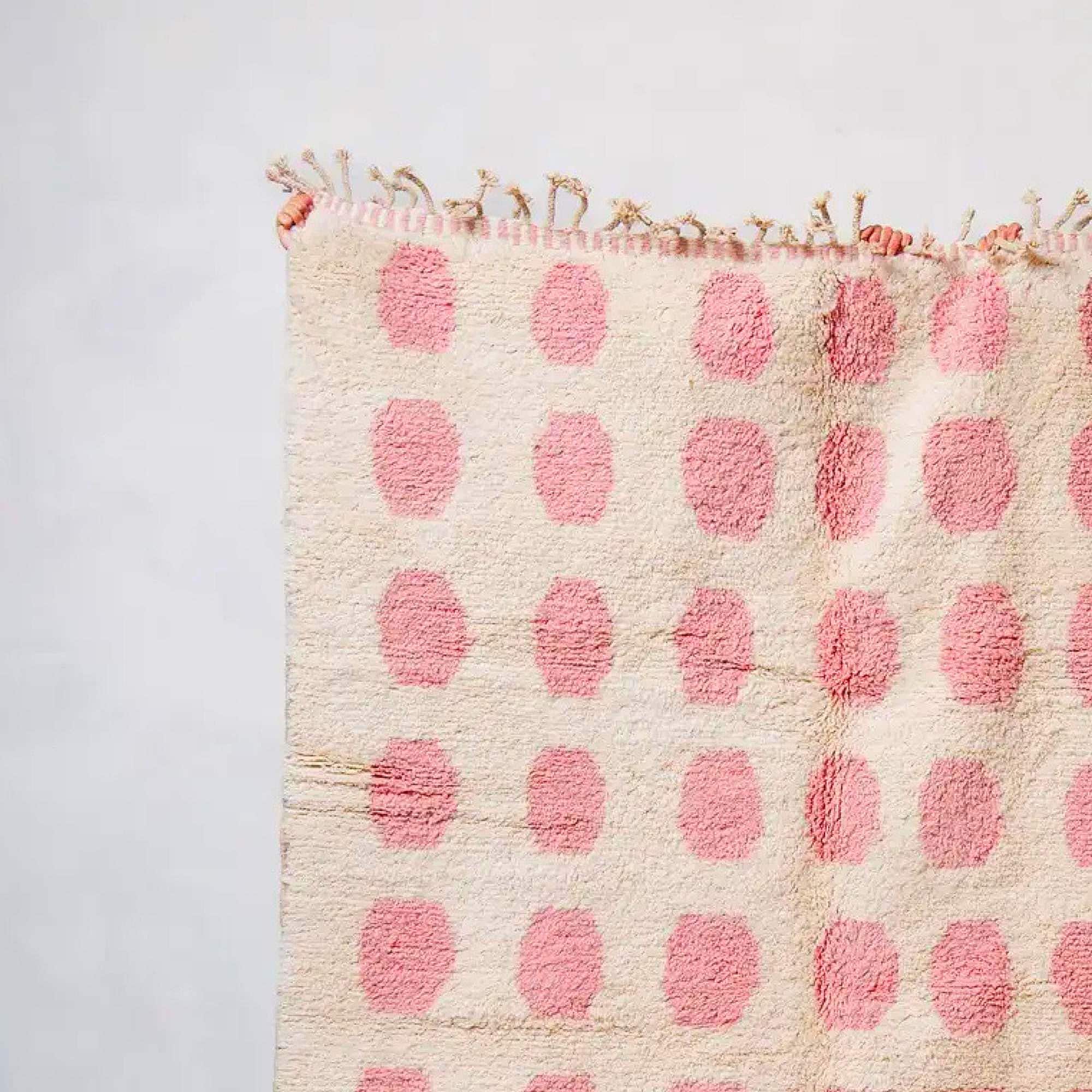 Handmade Pink Moroccan Kilim Rug: Berber Wool Rug