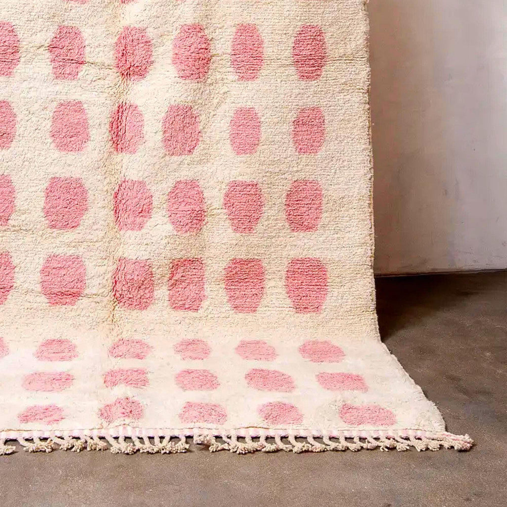 Handmade Pink Moroccan Kilim Rug: Berber Wool Rug