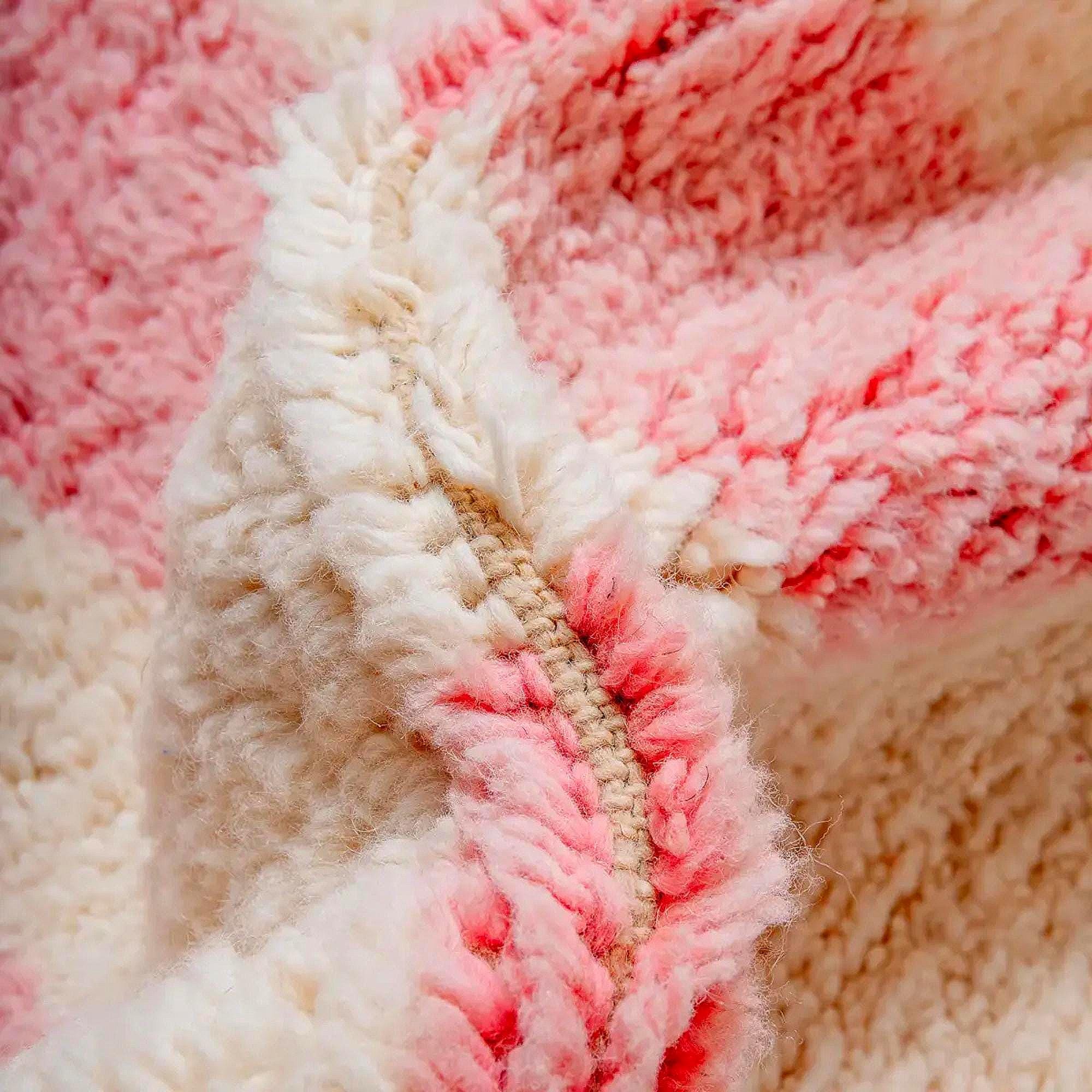 Handmade Pink Moroccan Kilim Rug: Berber Wool Rug