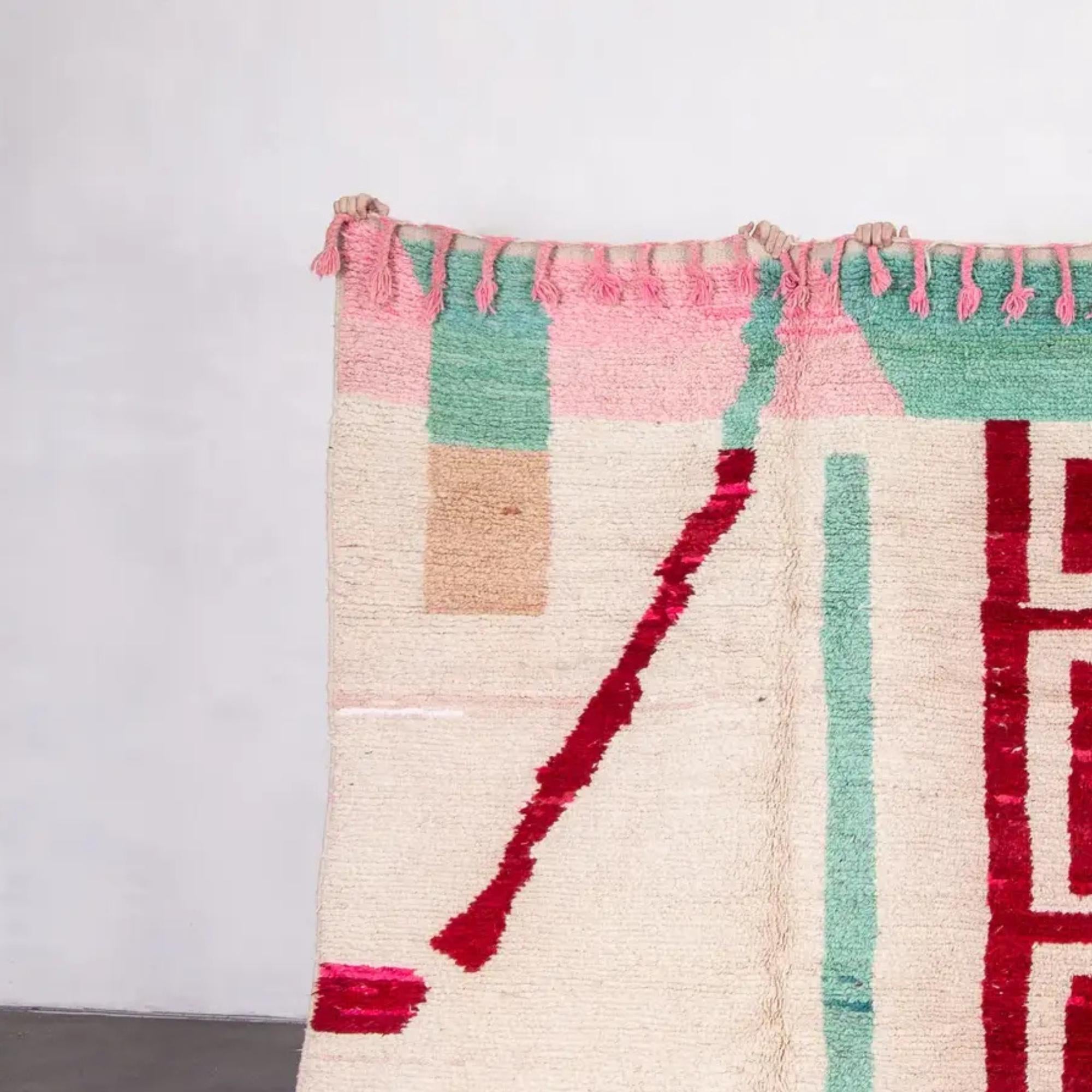 Handmade Red Moroccan Rug: Berber Wool, Tribal Home Decor