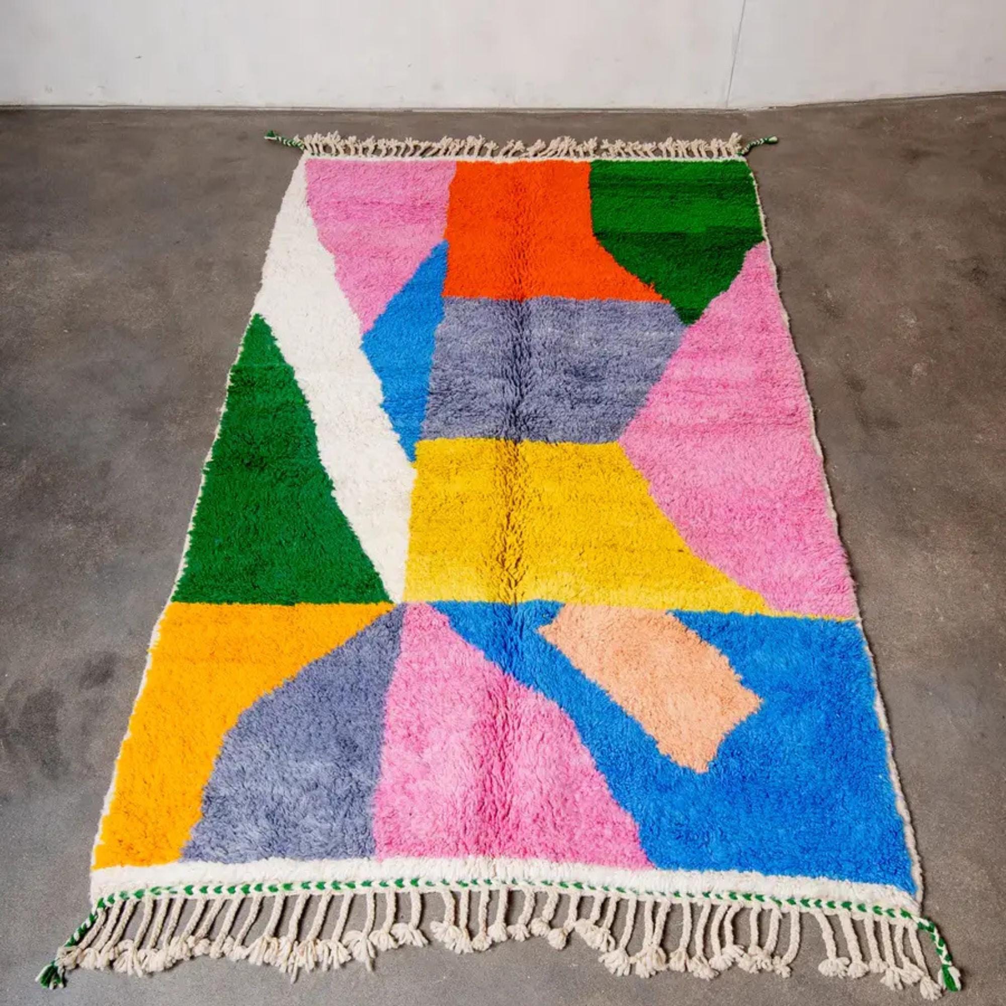 Handmade Colorful Beni Ourain Rug: Berber Wool, Custom Moroccan Decor