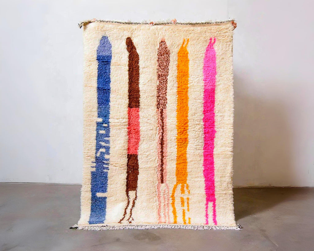 Handmade Beni Ourain Berber Rug: 8x10 Moroccan Wool Carpet