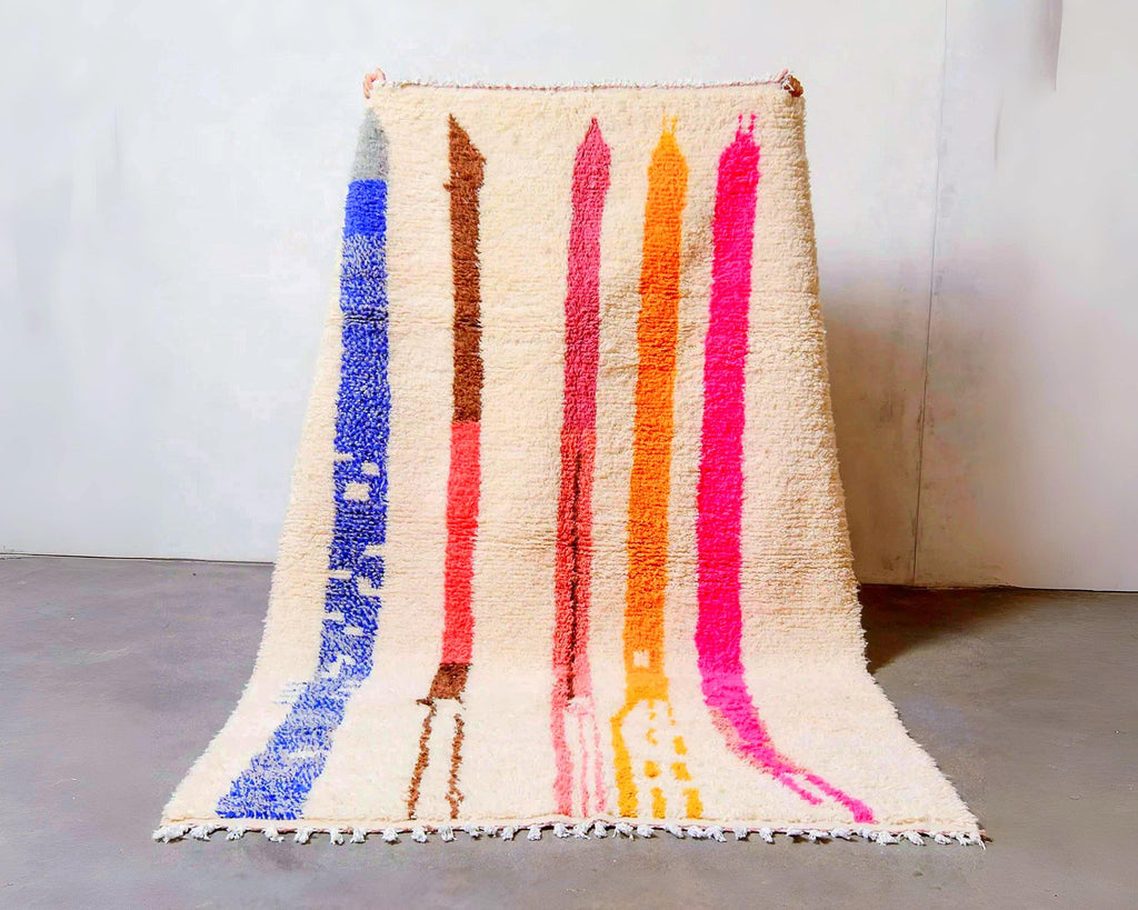 Handmade Wool Moroccan Rug: Shaggy Berber Tribal Rug