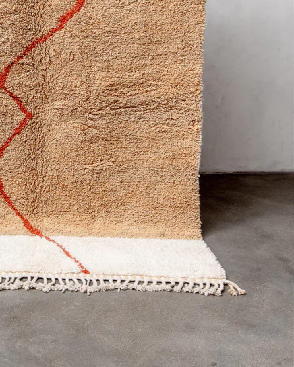 Handwoven Brown and Blue Moroccan Wool Rug: Berber Azilal Design