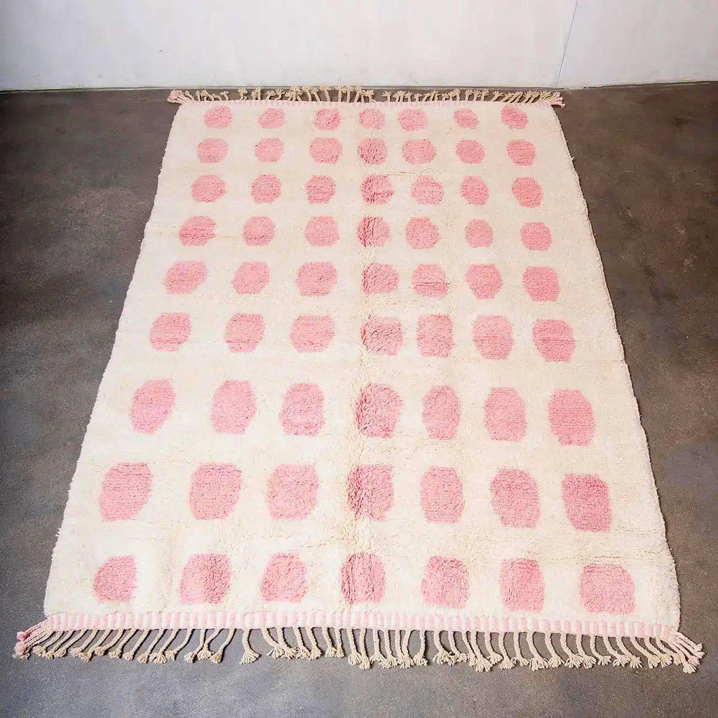 Handmade Pink Moroccan Kilim Rug: Berber Wool Rug