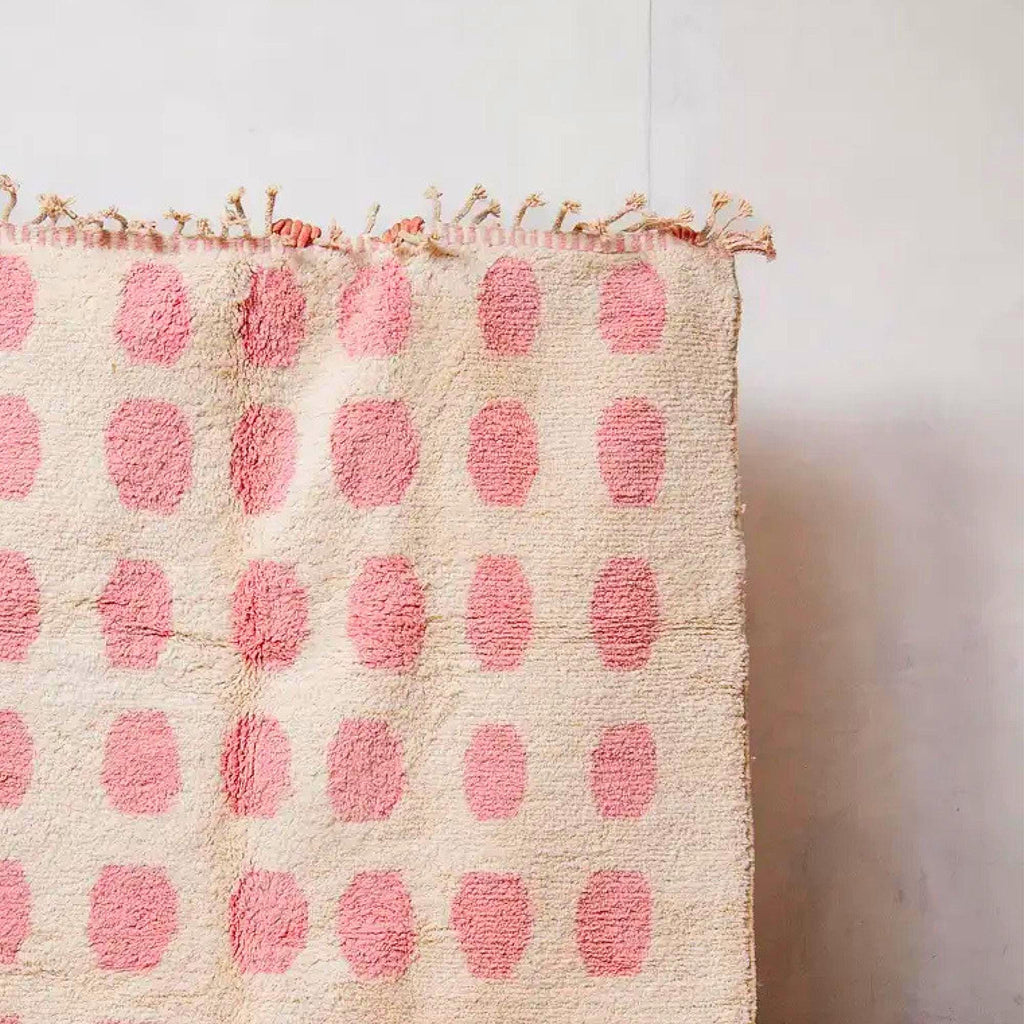 Handmade Pink Moroccan Kilim Rug: Berber Wool Rug