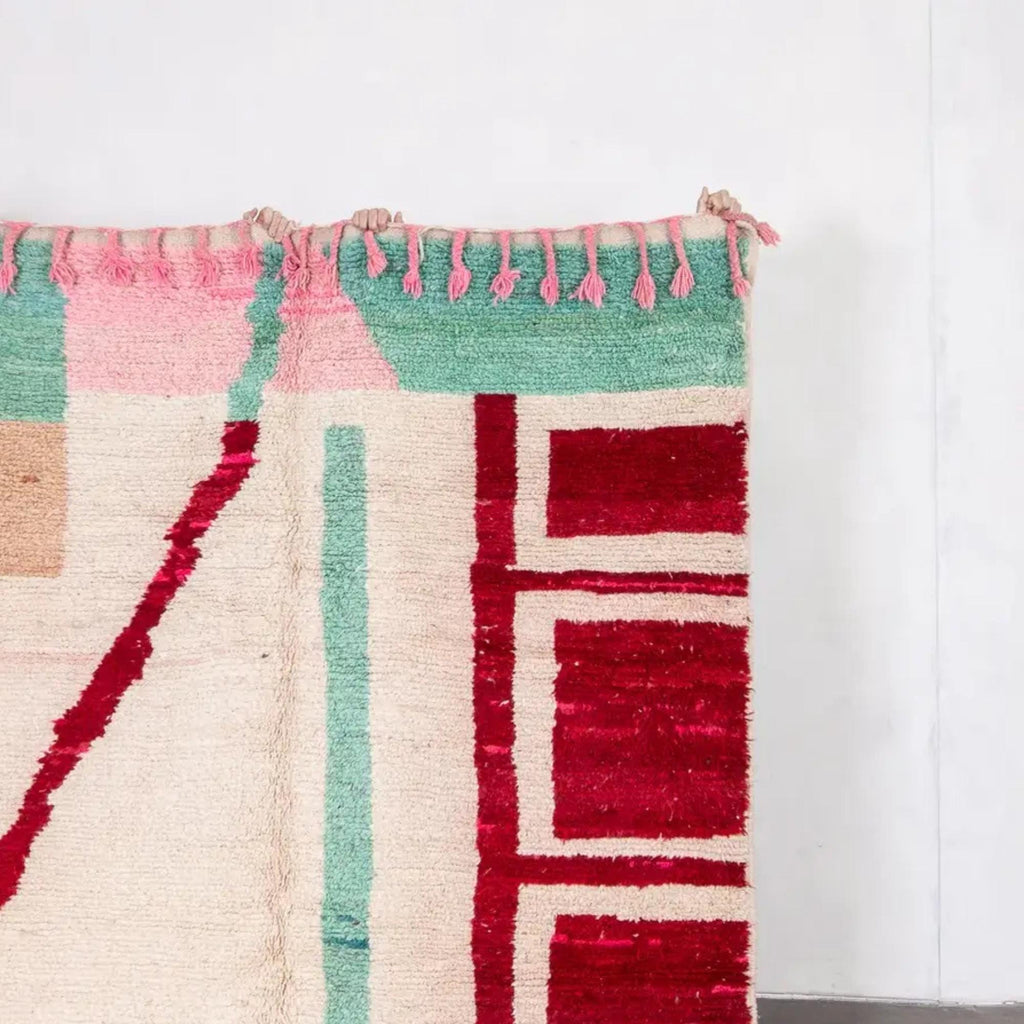 Handmade Red Moroccan Rug: Berber Wool, Tribal Home Decor