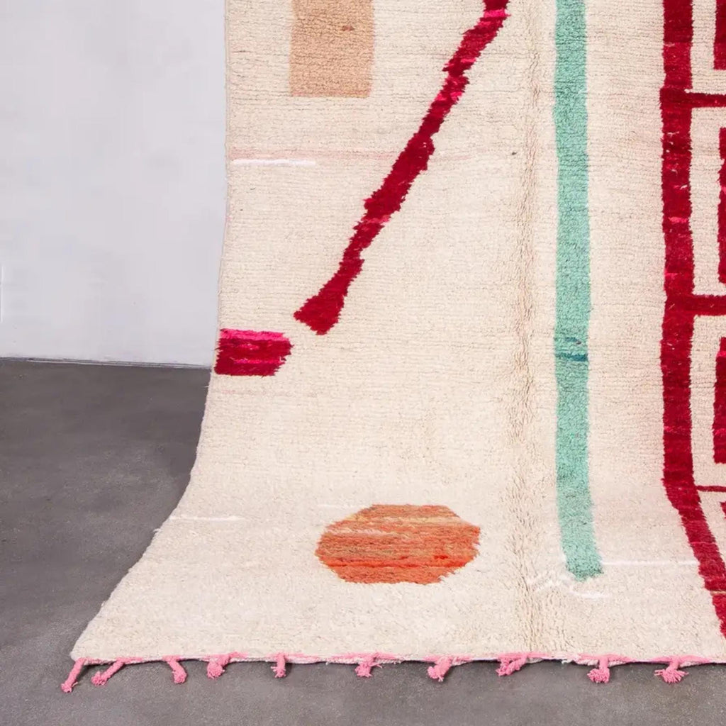 Handmade Red Moroccan Rug: Berber Wool, Tribal Home Decor