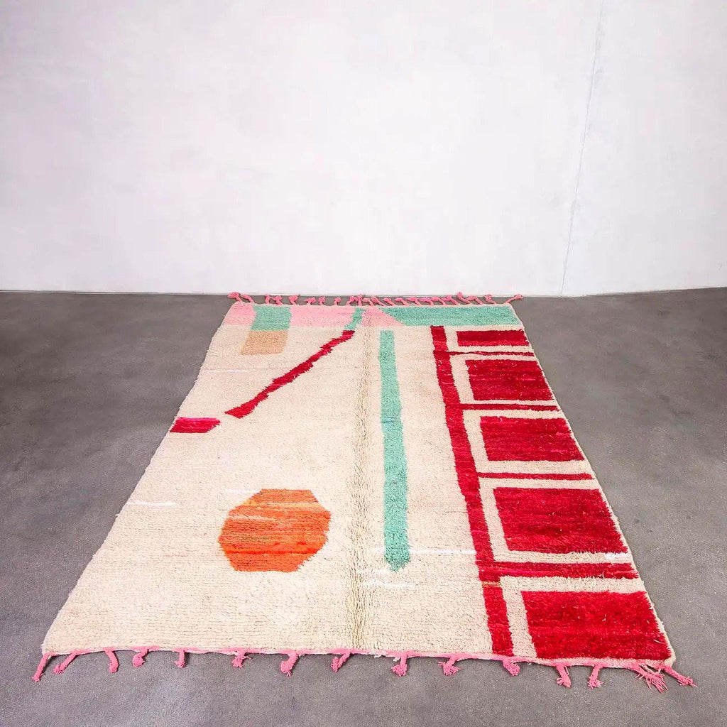 Handmade Red Moroccan Rug: Berber Wool, Tribal Home Decor