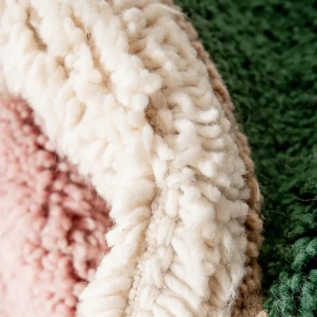 Handmade Green Wool Moroccan Rug: Berber Design, Custom 10x14