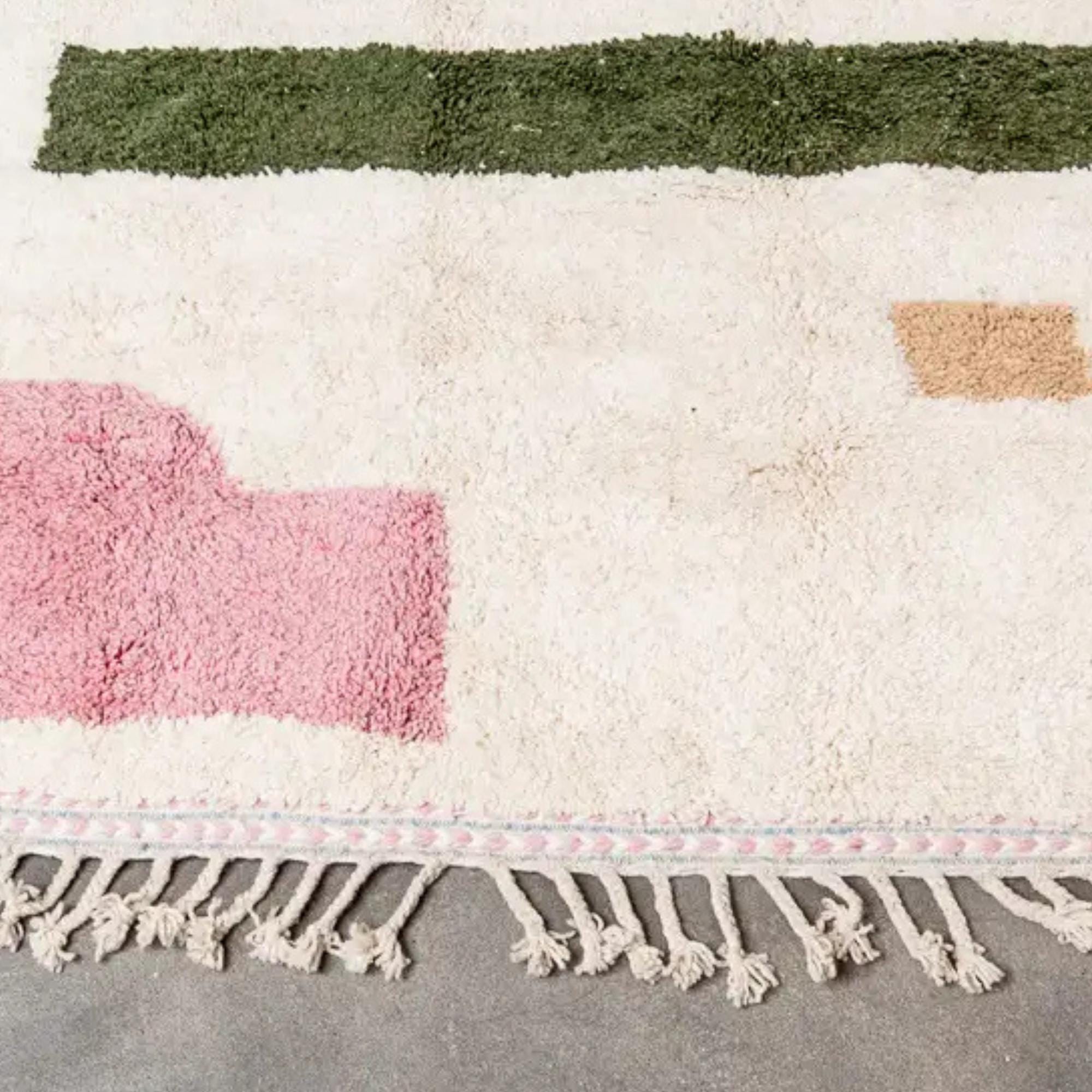 Handmade Moroccan Wool Rug: Berber Grid Design, Boho Decor