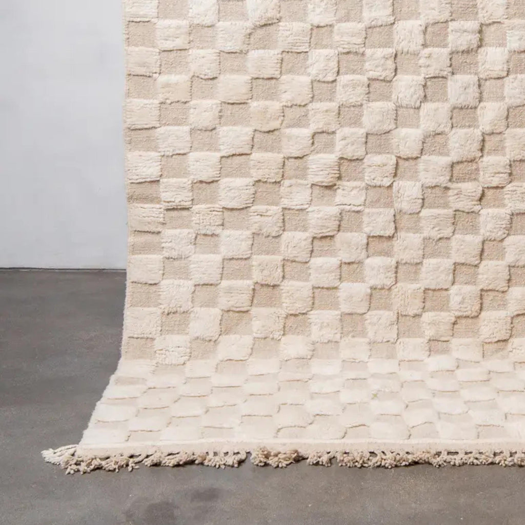 Moroccan rug, Handwoven Checkered rug, Wool carpets, Berber carpet