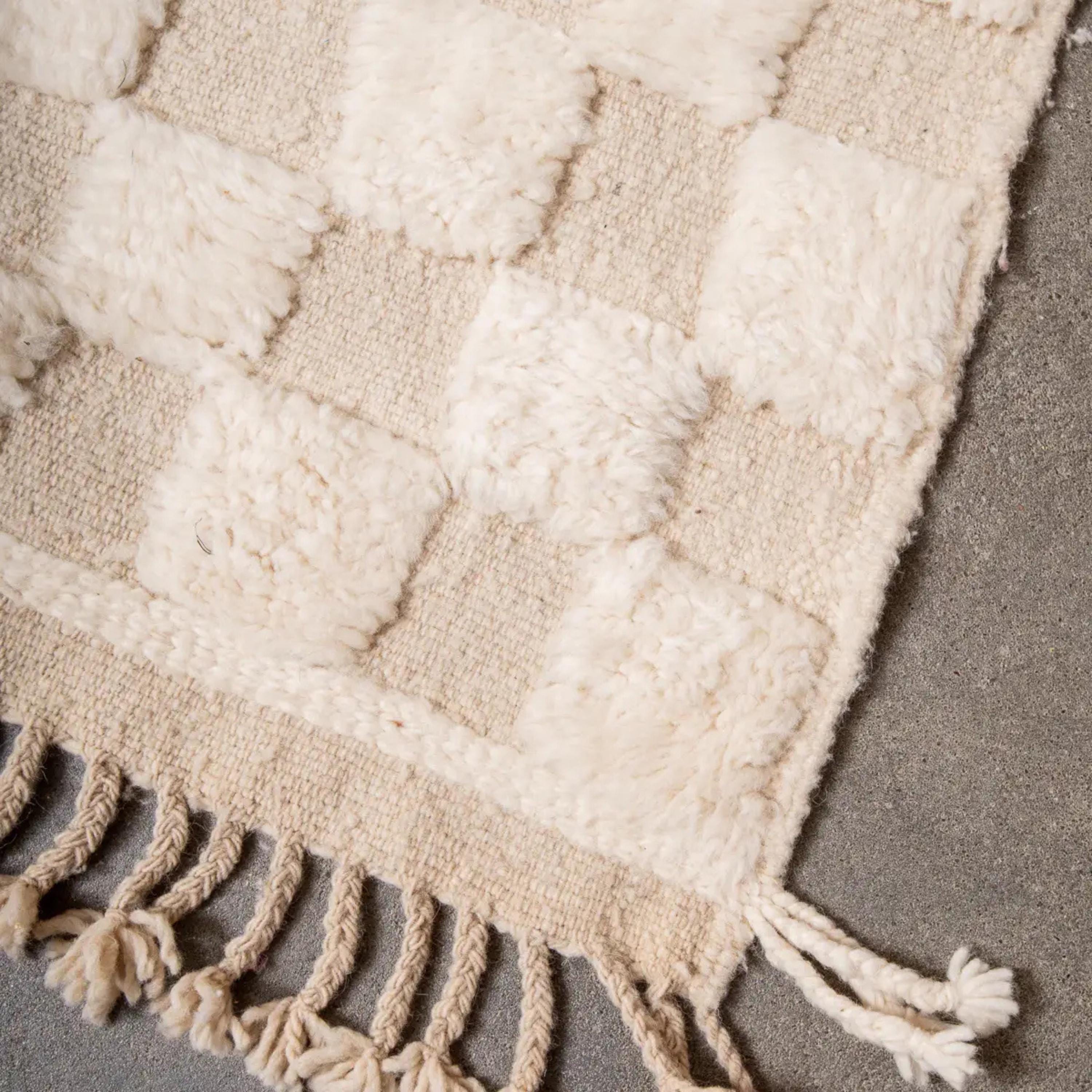 Moroccan rug, Handwoven Checkered rug, Wool carpets, Berber carpet