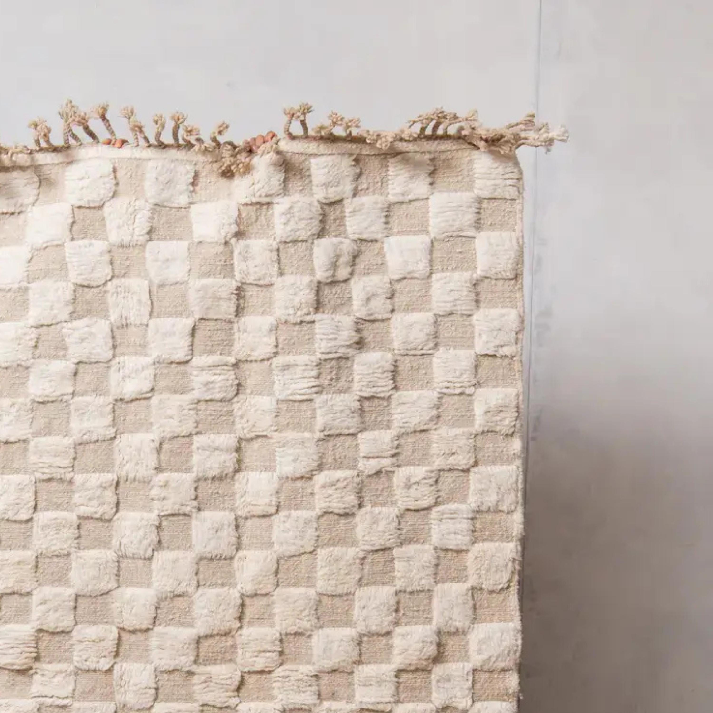 Moroccan rug, Handwoven Checkered rug, Wool carpets, Berber carpet