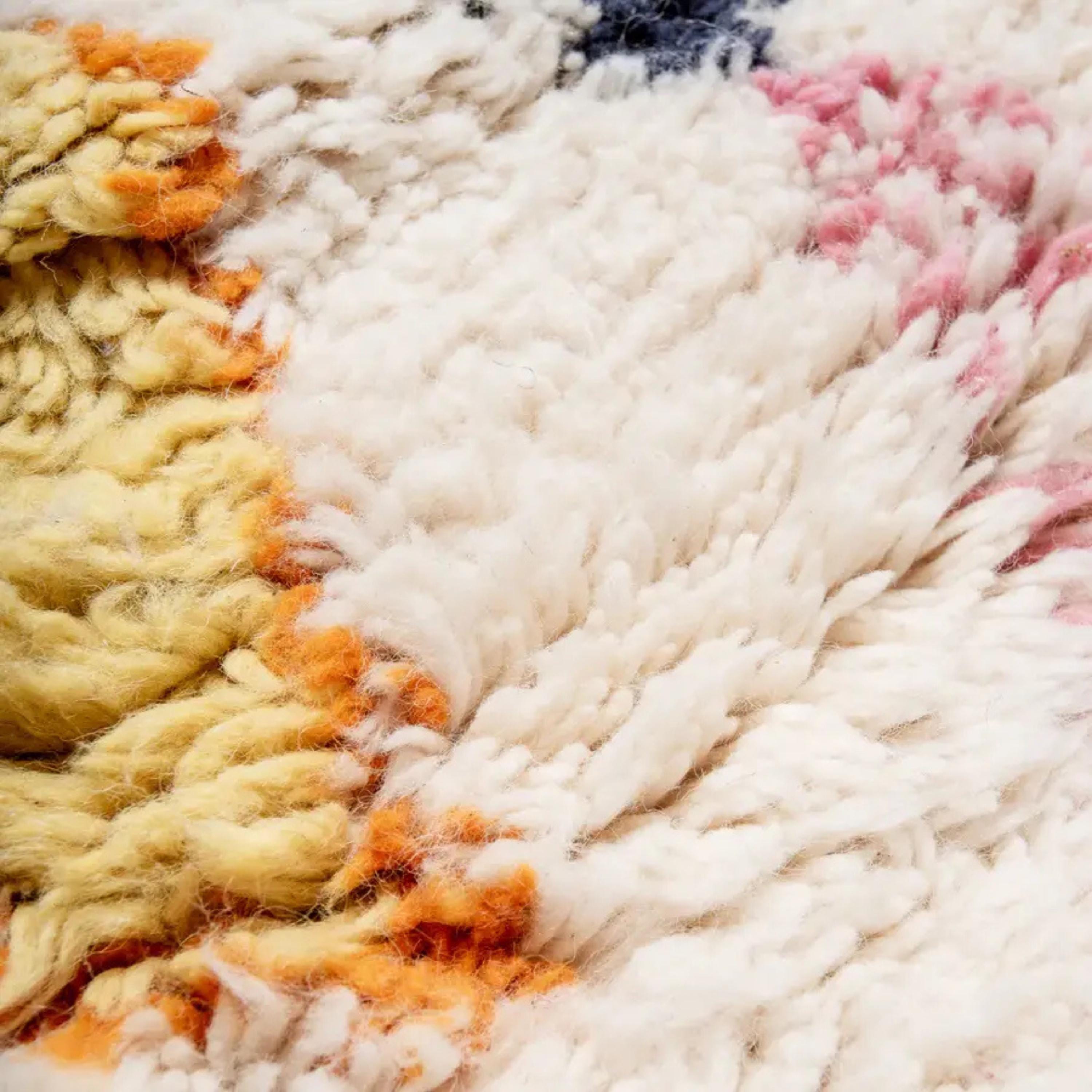 Handmade Azilal Berber Rug: Colorful Moroccan Wool Rug