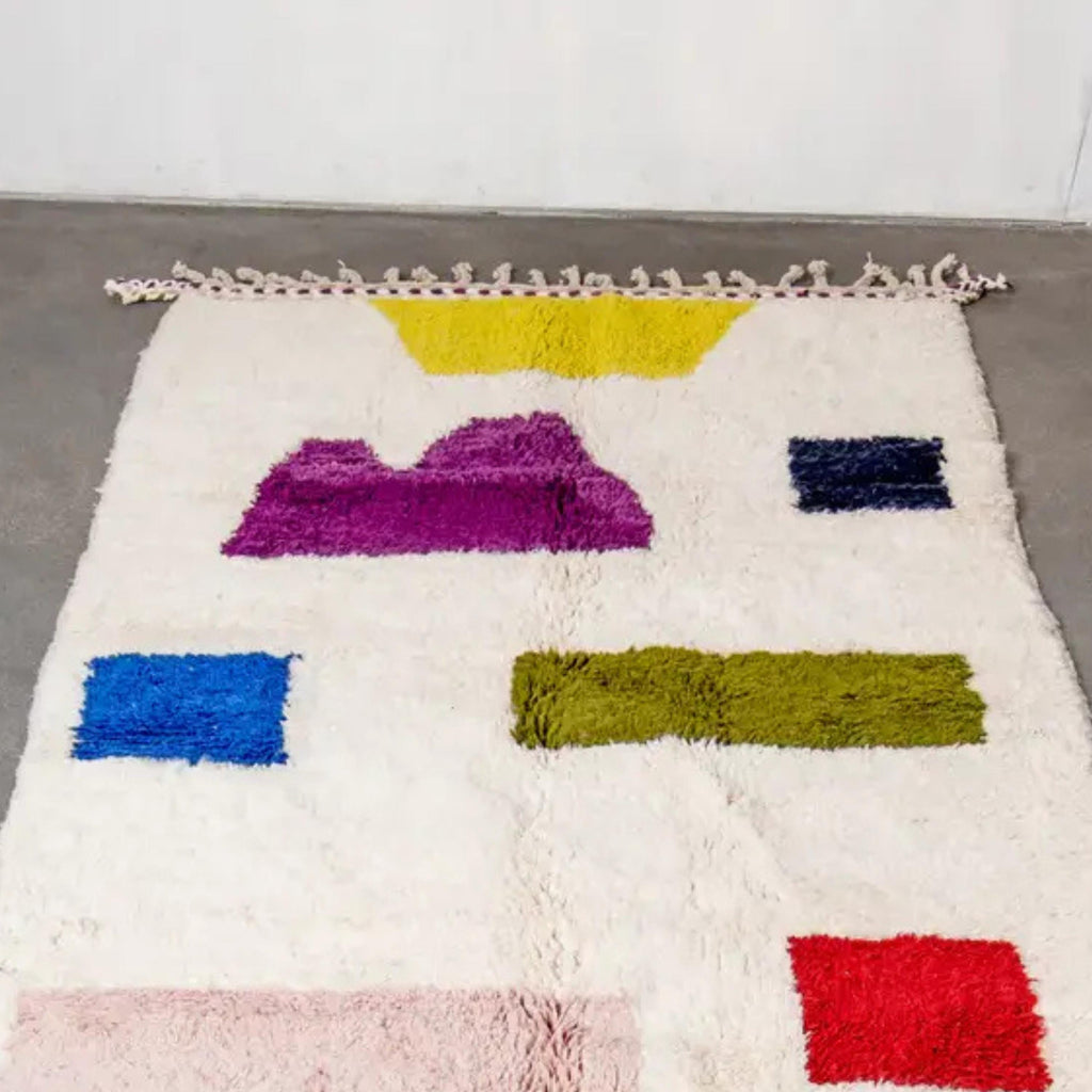 Colorful Wool Beni Ouarain Rug: Authentic Moroccan Berber Rug