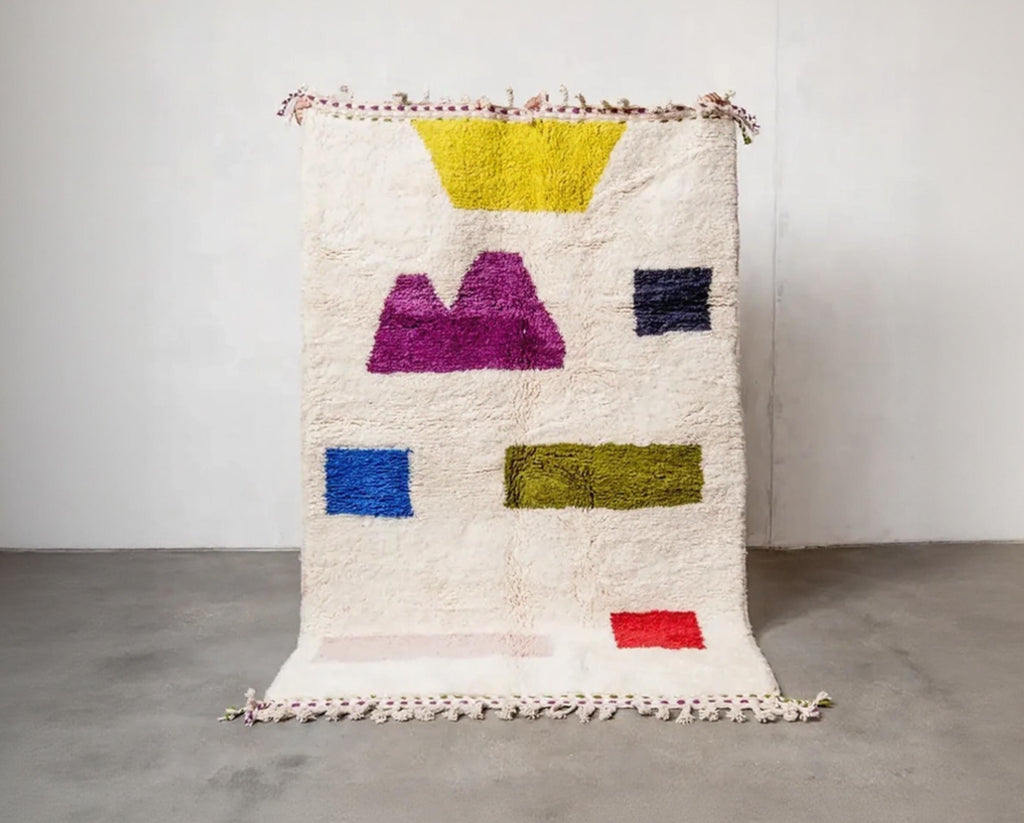 Colorful Wool Beni Ouarain Rug: Authentic Moroccan Berber Rug