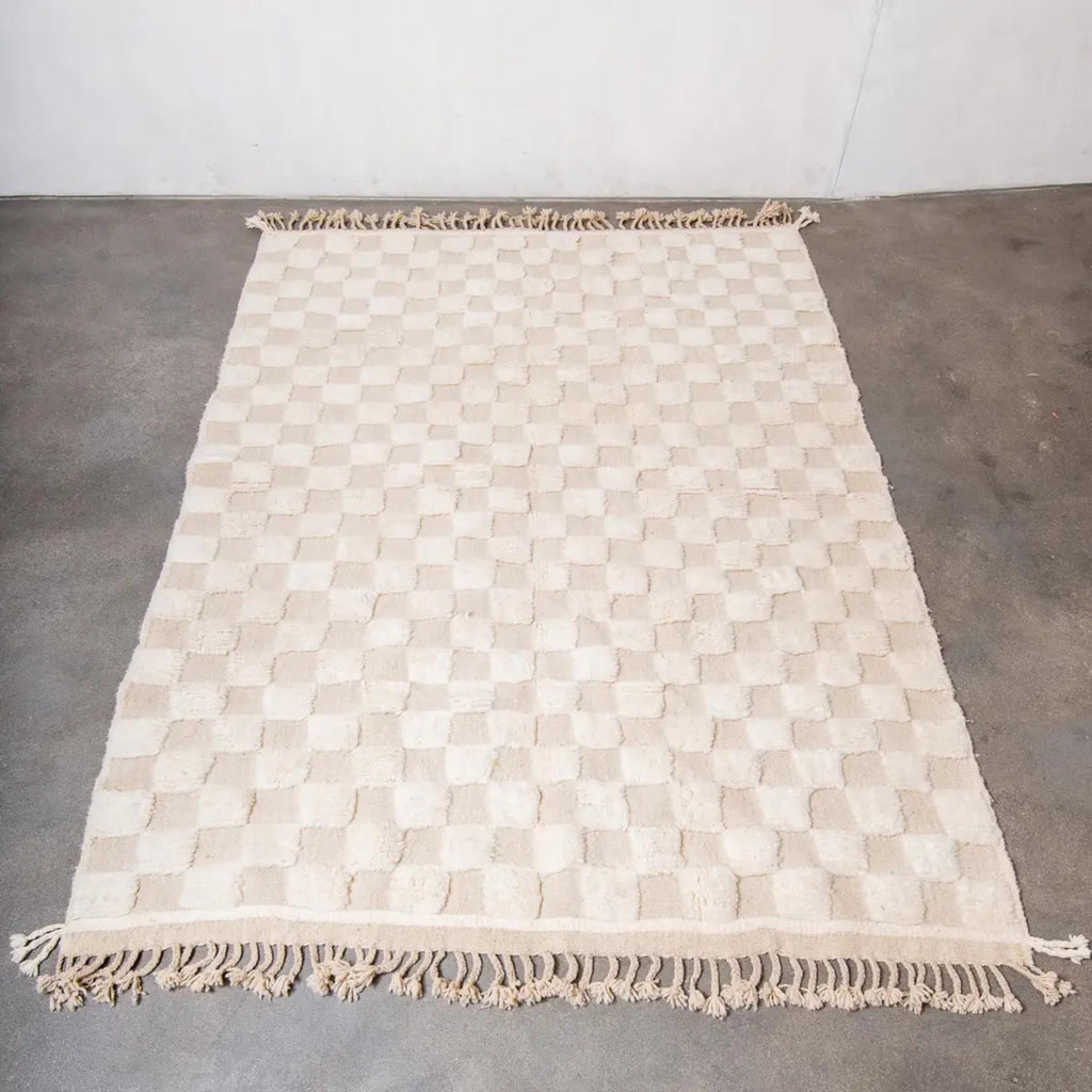 Moroccan rug, Handwoven Checkered rug, Wool carpets, Berber carpet