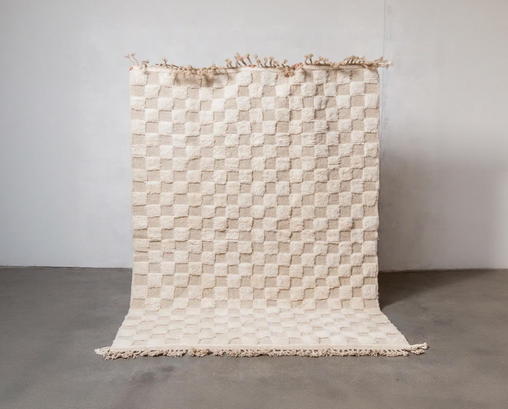 Moroccan rug, Handwoven Checkered rug, Wool carpets, Berber carpet