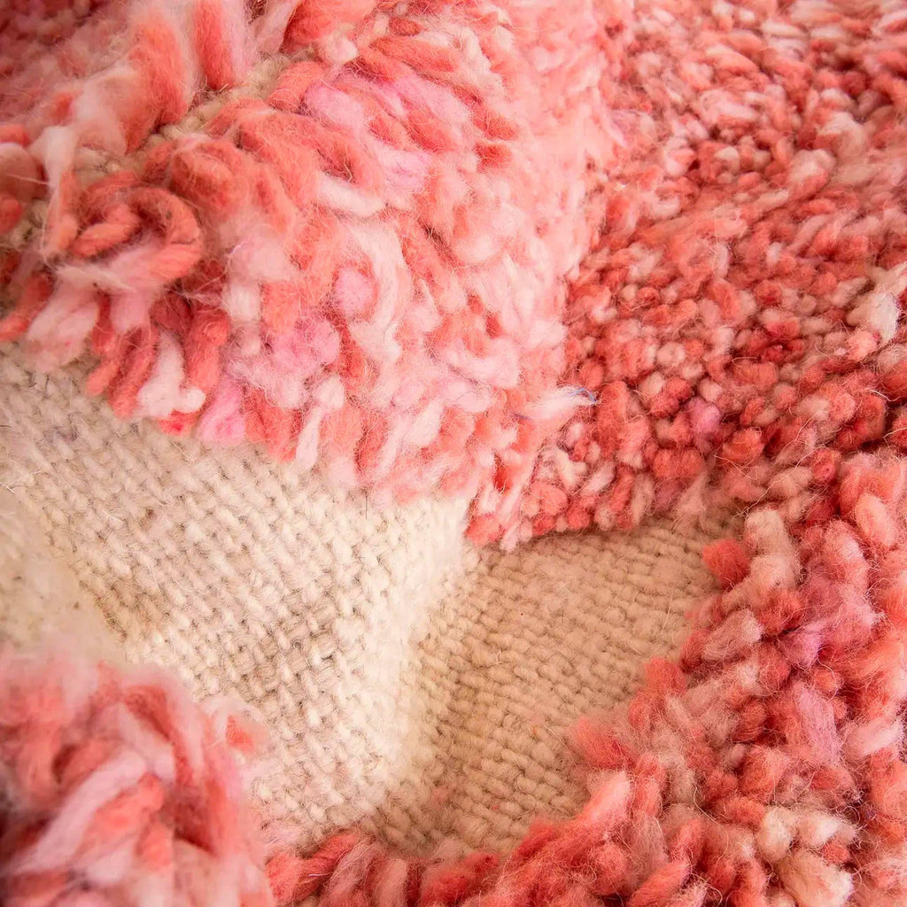 Handmade Pink Beni Ourain Rug: Authentic Moroccan Berber Wool 8x10