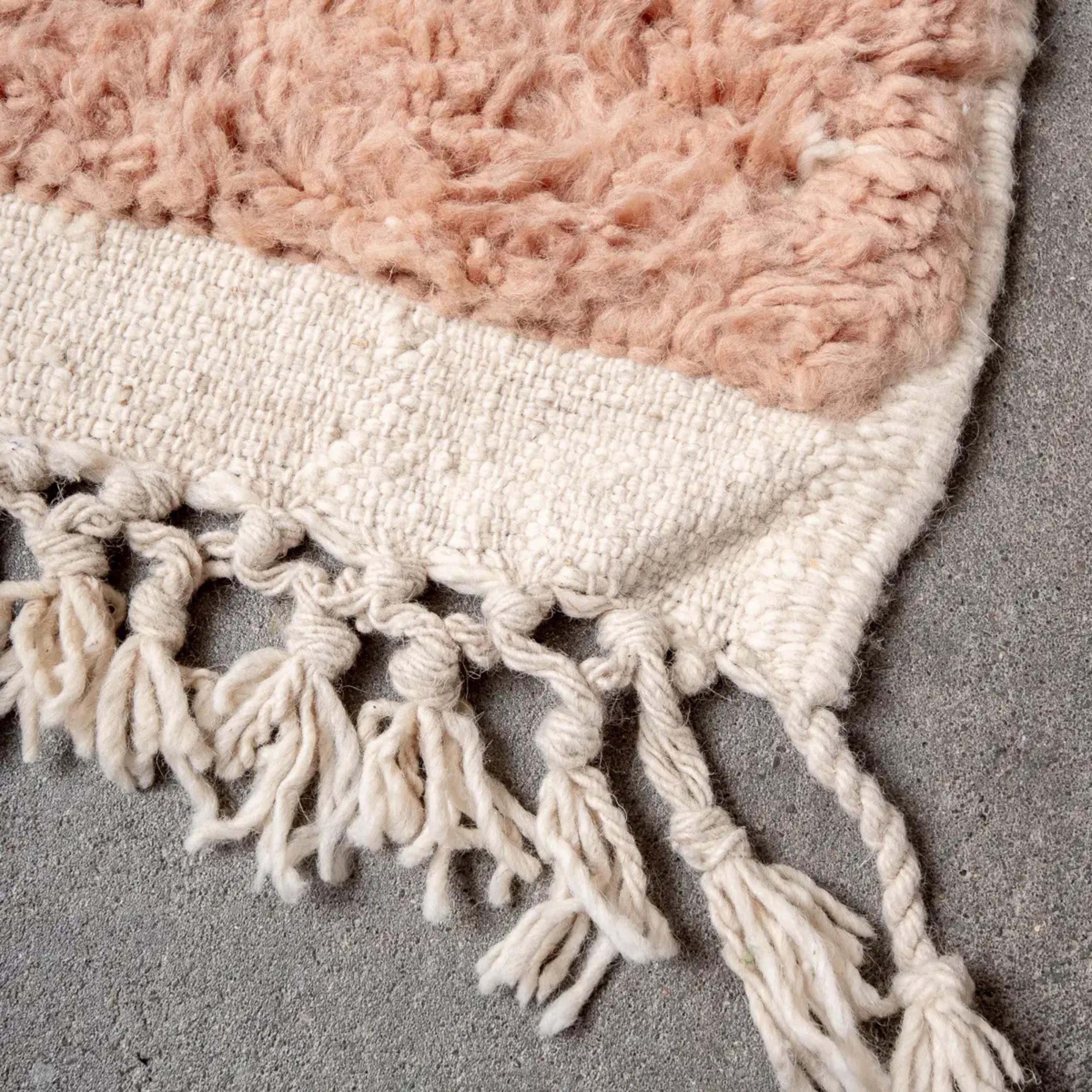 Handmade Beni Ourain Wool Rug: Brown Moroccan Berber Carpet