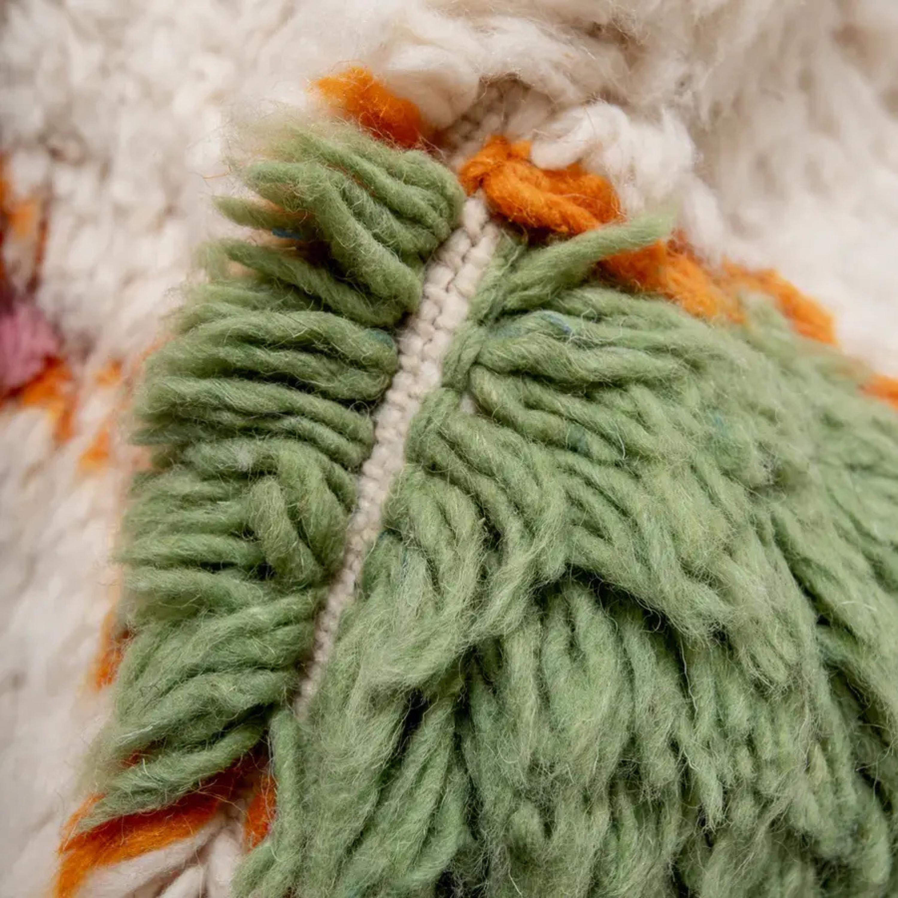 Handmade Azilal Berber Rug: Colorful Moroccan Wool Rug