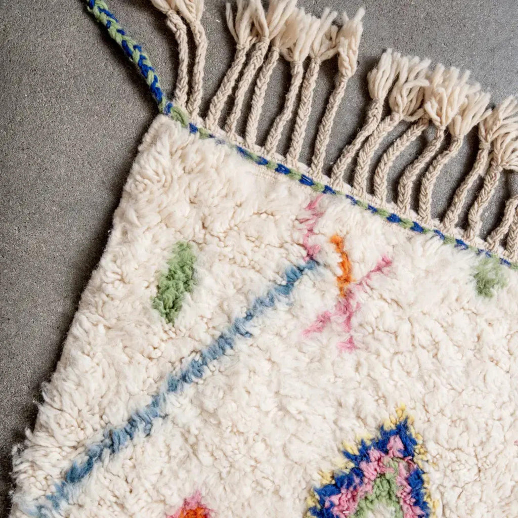 Handmade Azilal Berber Rug: Colorful Moroccan Wool Rug