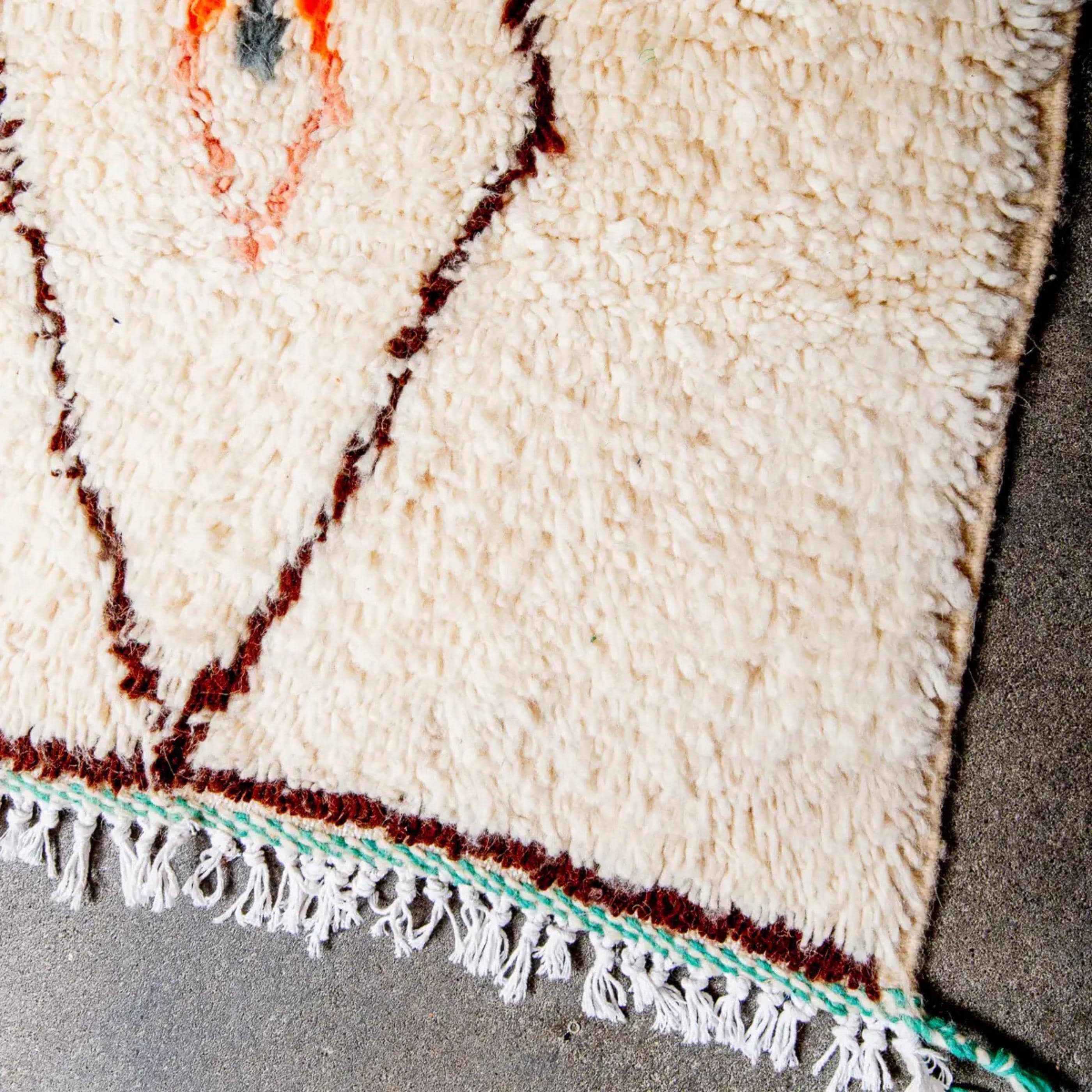 Handmade Orange Berber Wool Rug:  Moroccan Rug