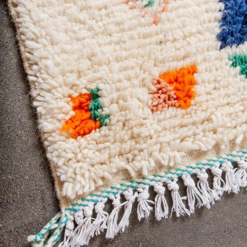 Handmade Orange Berber Wool Rug:  Moroccan Rug