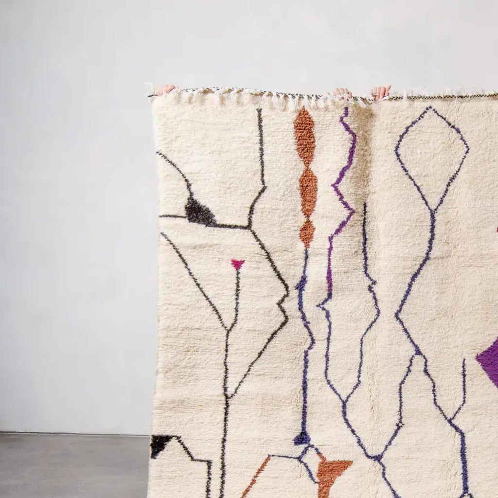 Handmade Beni ourain Moroccan Rug: Creamy Wool Moroccan Style