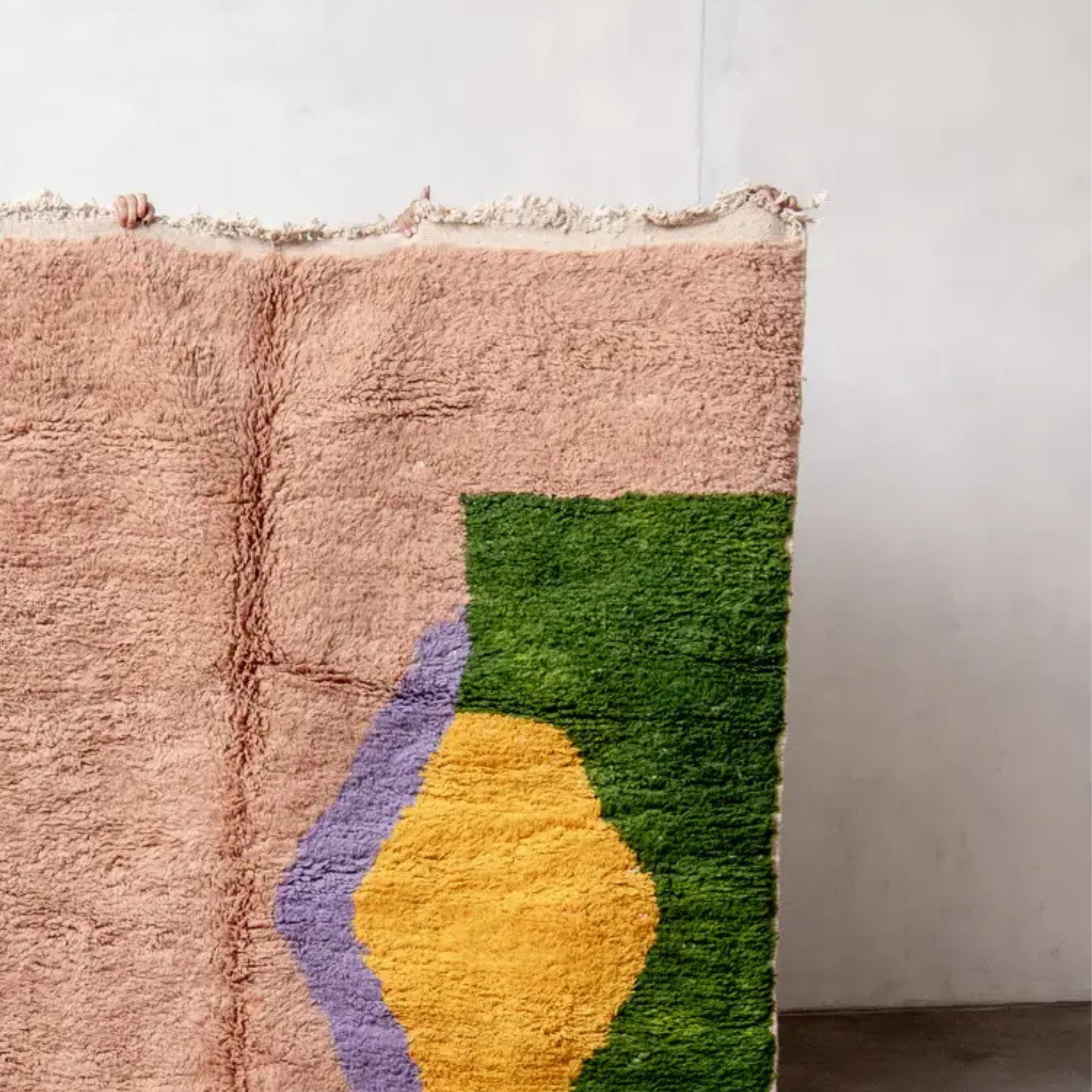 Handmade Beni Ourain Wool Rug: Brown Moroccan Berber Carpet