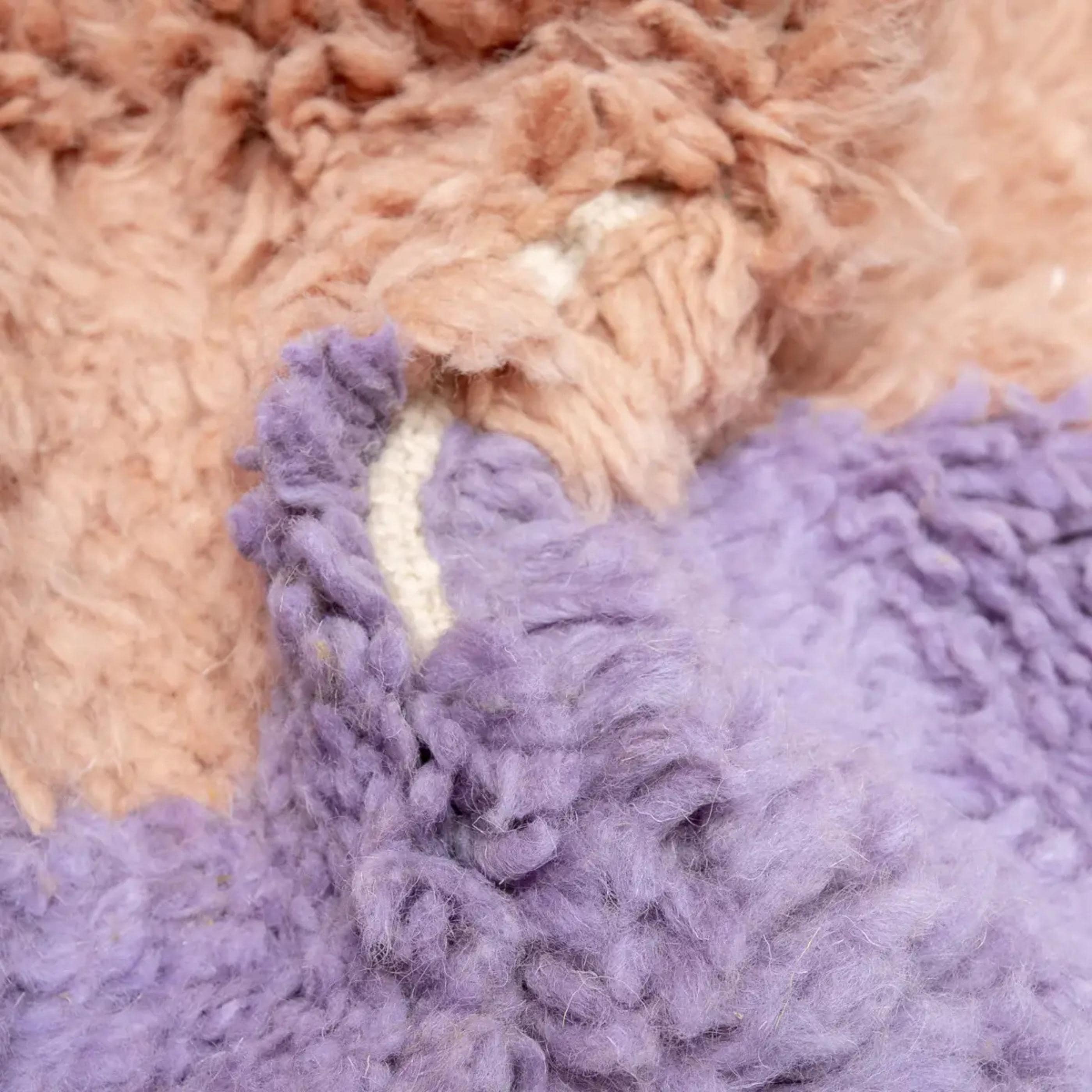 Handmade Beni Ourain Wool Rug: Brown Moroccan Berber Carpet