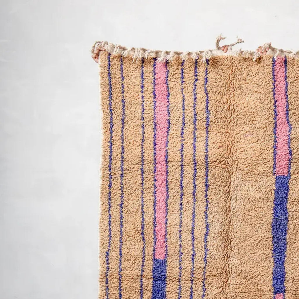 Handmade brown Moroccan Rug: Berber kilim Wool Rug