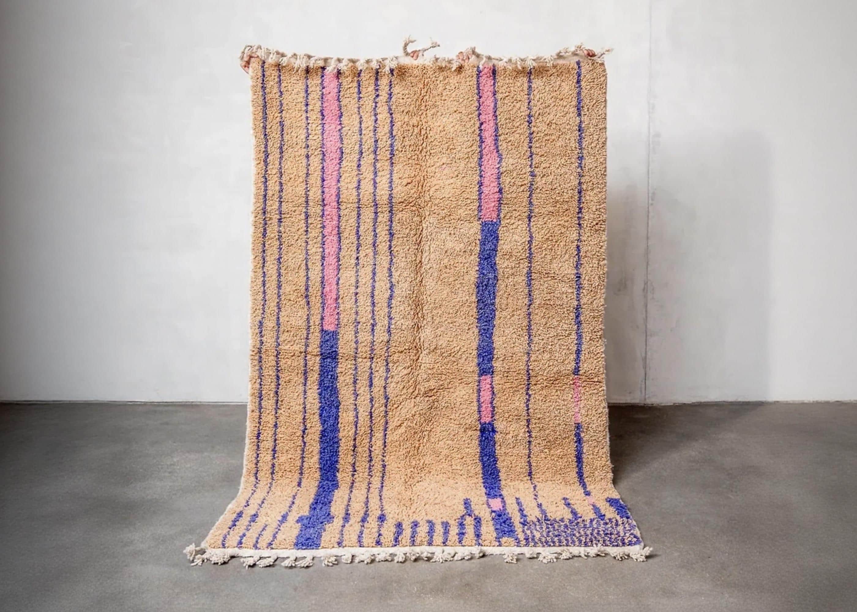 Handmade brown Moroccan Rug: Berber kilim Wool Rug