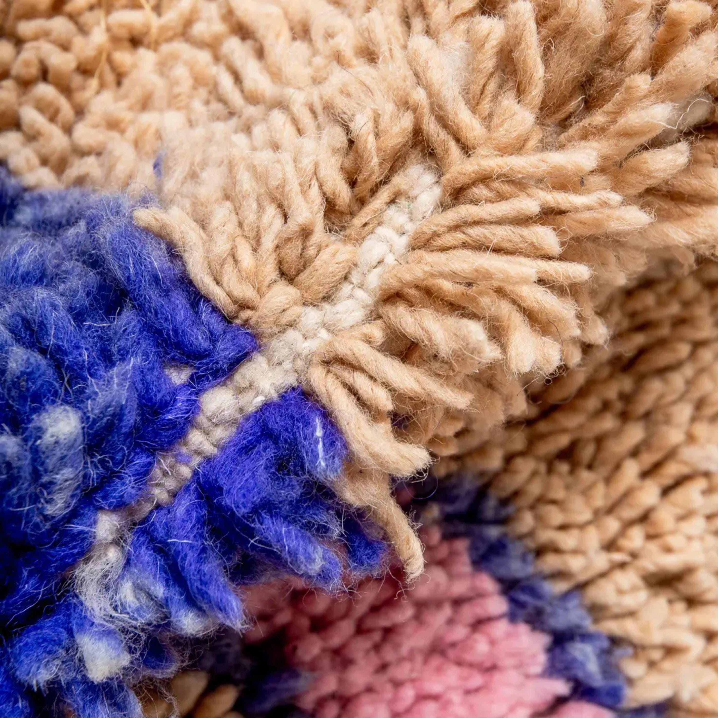 Handmade brown Moroccan Rug: Berber kilim Wool Rug