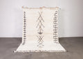 Handmade white Moroccan Rug: Berber Wool Design, Boho Decor rug